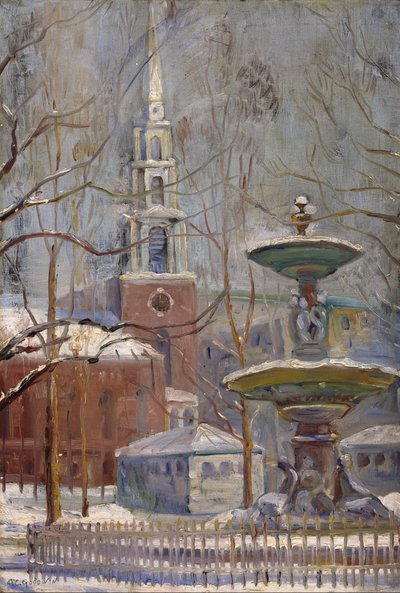 Park Street bij Boston Commons door Arthur Clifton Goodwin